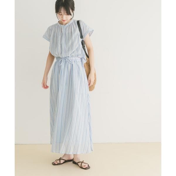 ウエストギャザーストライプワンピース | アイテムズ アーバンリサーチ
