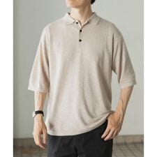 レーヨンリネン半袖ニットポロ