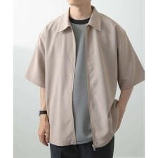 2wayストレッチジップアップ半袖シャツ