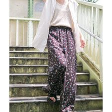 『Sサイズあり』『洗濯可』リネンレーヨンワイドパンツ
