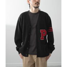 アイテムズ アーバンリサーチ(ITEMS URBAN RESEARCH)のウール混サガラ刺繍カーディガン