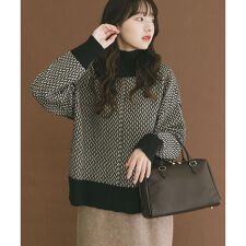 アイテムズ アーバンリサーチ(ITEMS URBAN RESEARCH)の『洗濯可』ハイネックワイドニット