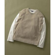 アイテムズ アーバンリサーチ(ITEMS URBAN RESEARCH)のワッフルニットベスト＋ロングTシャツSET
