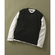 アイテムズ アーバンリサーチ(ITEMS URBAN RESEARCH)のワッフルニットベスト＋ロングTシャツSET