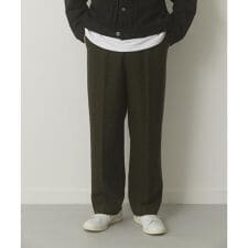 ウール混テーパードパンツ