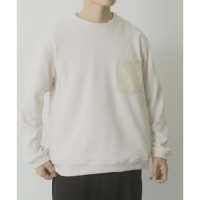 ポケット切替ツイードクルーネックtops