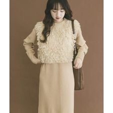 アイテムズ アーバンリサーチ(ITEMS URBAN RESEARCH)のループニットベストセットワンピース