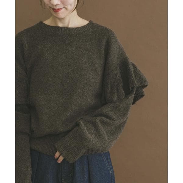 フリルクルーネックニット | アイテムズ アーバンリサーチ(ITEMS URBAN