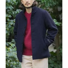 ウールブレンドスタンドカラーコート