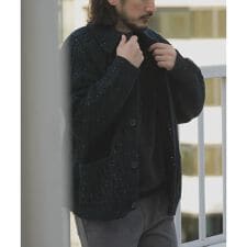 ウール混 フィッシャーマンカーディガン