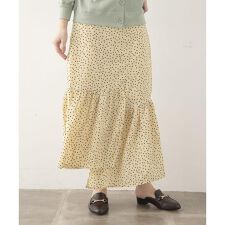 切替ドットロングスカート∴