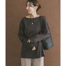 シルケットボートネックロンTシャツ