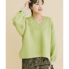 ダブルフェイスVネックニット