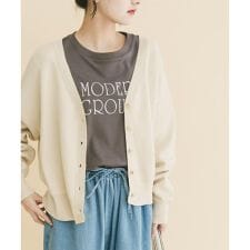 『イージーケア』スウェットライクVネックカーディガン(楽着シリーズ)