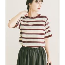 マルチボーダー半袖ニット