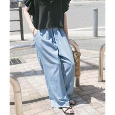 レーヨンデニムワイドパンツ