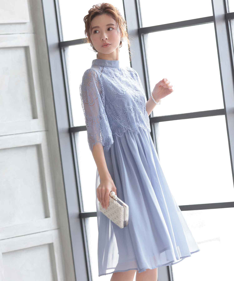 新品 haremode レース スタンドカラー ドレス ワンピース パーティー 結婚式・二次会・セレモニーシーン対応 ワンピース・パーティー