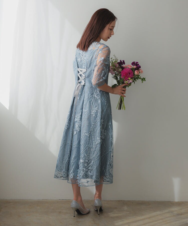 結婚式・二次会・セレモニーシーン対応 総レースワンピース