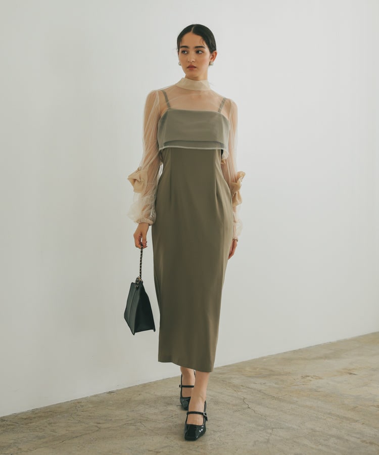 美品 haremode ハレモード ギャザートップスパンツドレス カーキ M 結婚式・お呼ばれドレス｜ギャザートップスパンツドレス