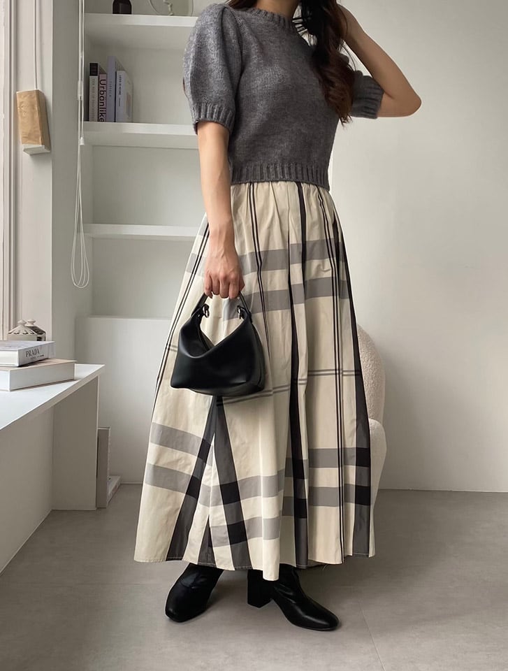 チェックロングフレアスカート | フィフス(fifth) | マルイウェブチャネル