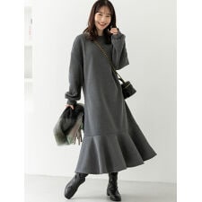 フィフス(fifth)の【サイズ展開あり】裏起毛ソフトスウェットマーメイドワンピース《低身長・高身長向け》