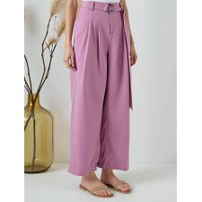 ベルト付きタックワイドパンツ