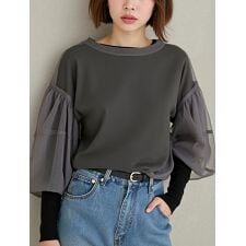 チュール×長袖Tシャツセット