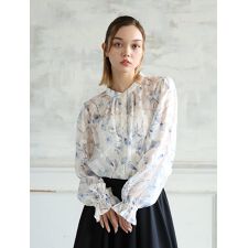 フィフス(fifth)の前開きジャガード花柄ブラウス