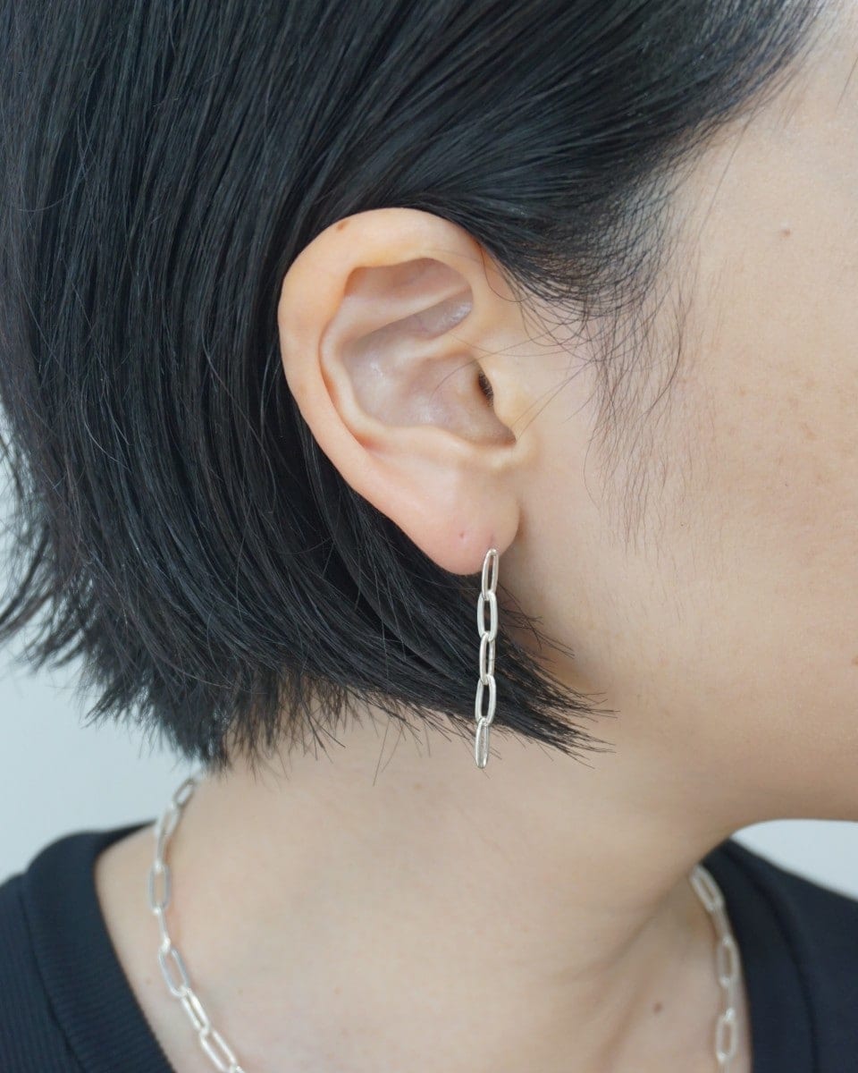 NINA&JULES】スモールレクタングルチェーンピアス | ニナ・エ