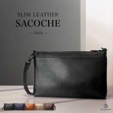 本革 サコッシュ 5ポケット 薄型 超軽量 横型