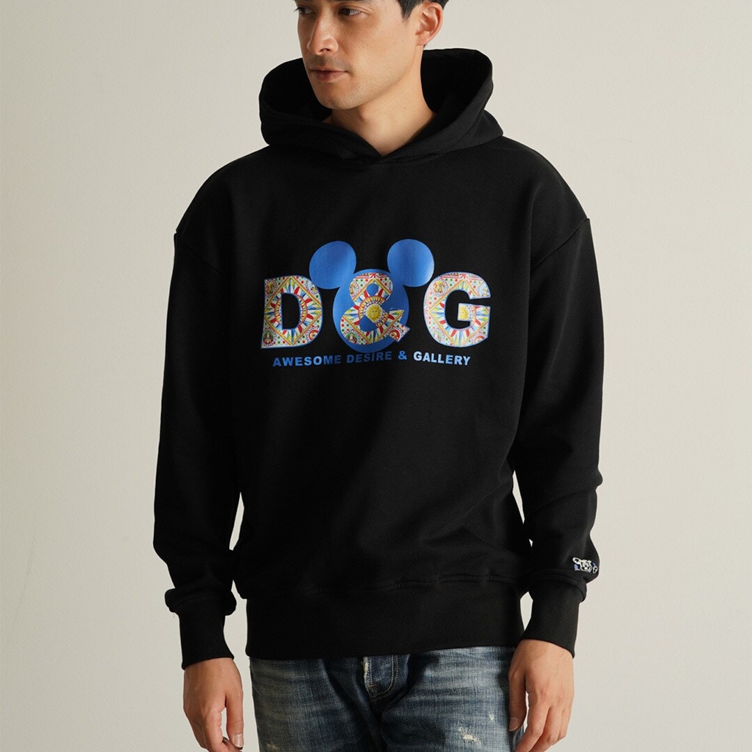 [}C]yAWESOMEz D & G Mickey Art HOODY DG ~bL[A[gt[fB[/gWViTRANSITIONj ubN