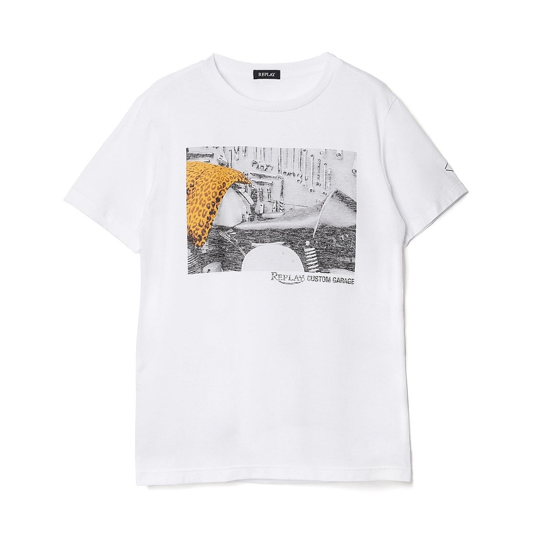 REPLAY 売れ筋商品|||リプレイ Tシャツ トップス レディース T-shirts White 楽天市場】リプレイ Tシャツ カスタムガレージ プリント T