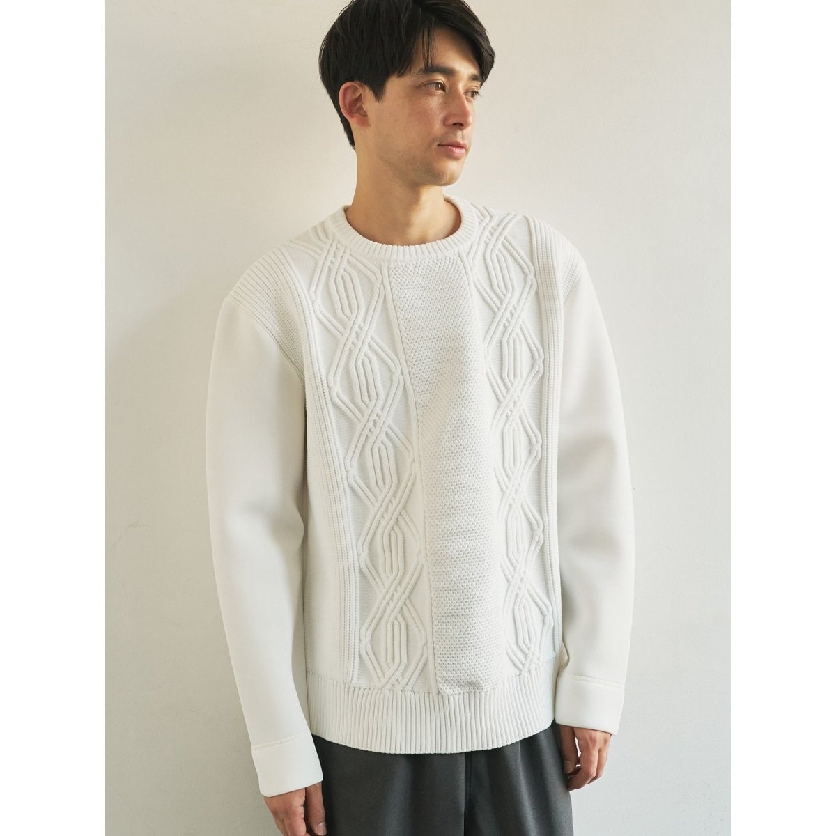 トランジション（TRANSITION）/【TRANSITION】ダンボールニット×5ゲージニットクルーネック TRANSITION】ダンボールニット×5ゲージニットクルーネック