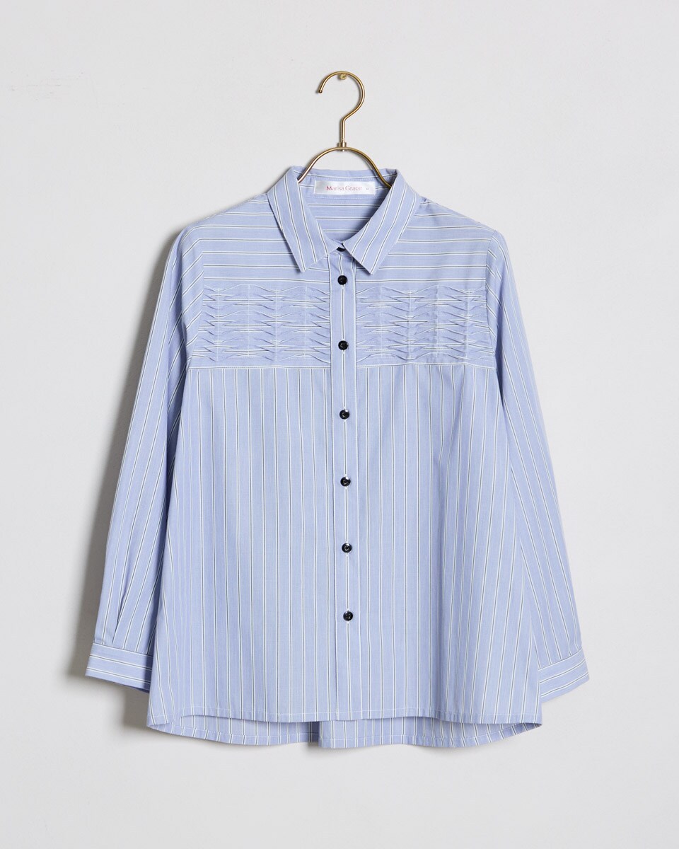 ストライプタックブラウス