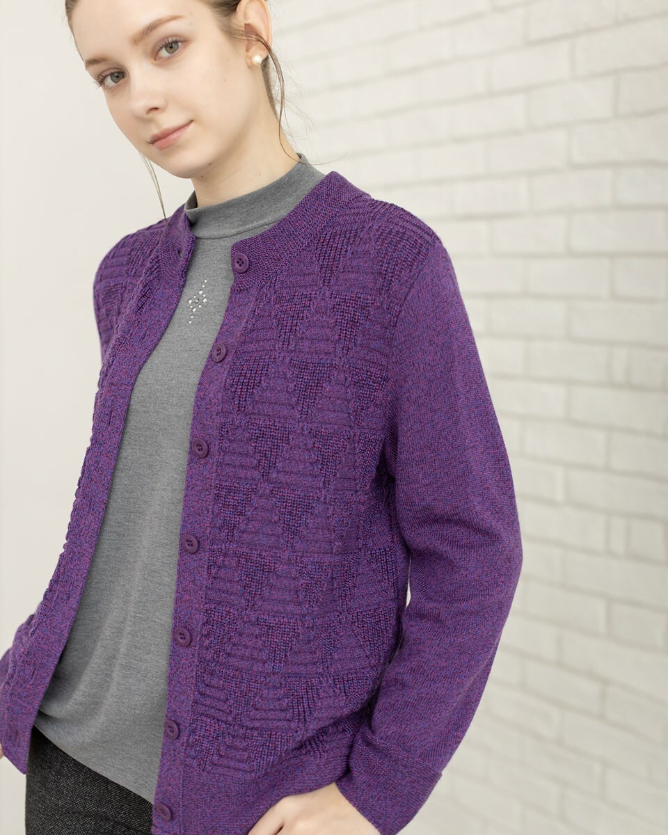 三つ杢WOOLニットカーディガン | マリサグレース(Marisa Grace