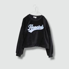 シャギーフリース アップリケロゴトレーナー