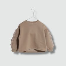 袖フリル 裏起毛トレーナー