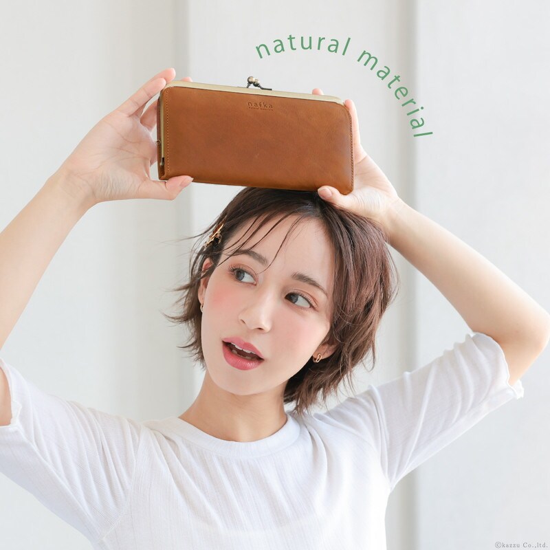 長財布 レディース 本革 がま口 ギャルソン 薄い 大容量 nafka ナフカ