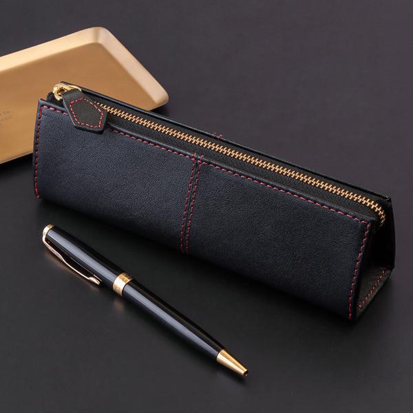 ペンケース メンズ 筆箱 本革 スリム 大容量 ファスナー DIABLO