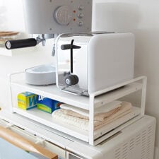 タワー(tower)の山崎実業 tower レンジ上ラック タワー  4903208079389 タワーシリーズ