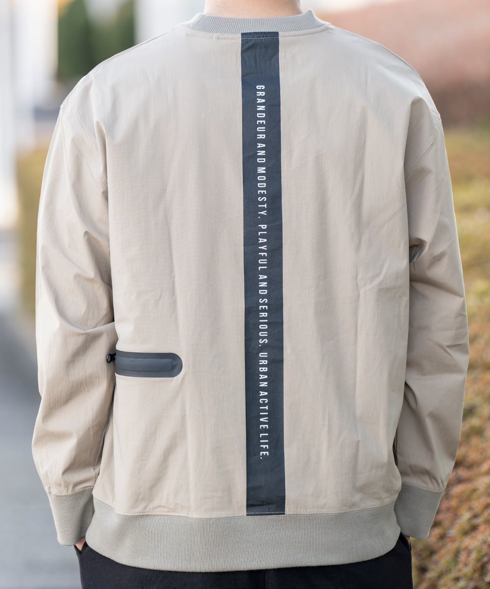 【VIRTUOUS/バーチャス】コットンナイロンプリントプルオーバー