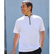 【K-SWISS/ケースイス】ワッフルプリントハーフジップＴ