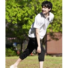 【K-SWISS/ケースイス】ワッフルプリントハーフジップＴ