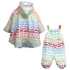 ラインドロップス(LINE DROPS)の【数量限定】kukkahippo　アニマル柄　ポンチョ・プレイウェア　2点セット