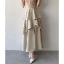 ミピアール(mipiarl)のmipiarl 　ハイウエストスリットティアードパンツスカート