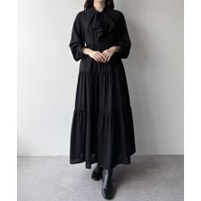 ミピアール(mipiarl)のmipiarl 　ボウタイティアードワンピース