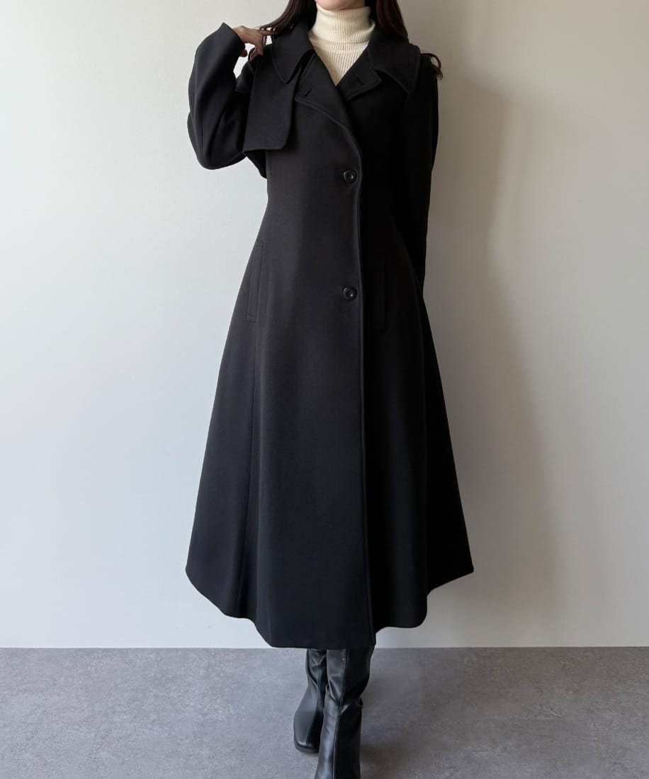 mipiarl ステンカラーロングレディコート ブラウン　Mサイズ mipiarl ステンカラーコート コート ステンカラーロングレディコート