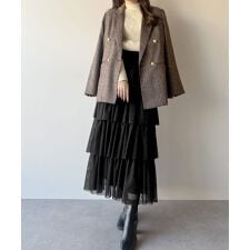 mipiarl 　ボリュームチュールティアードスカート