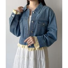 mipiarl 　ヘムフリルデニムジャケット