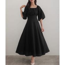 CENEA　2wayリネン混フレアワンピース